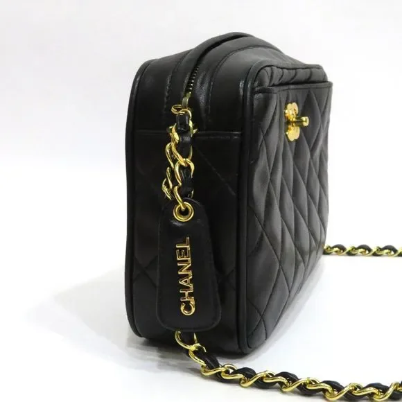 Chanel Lambskin Single Chain Shoulder Bag Matelasse Black - Picture 3 of 10
